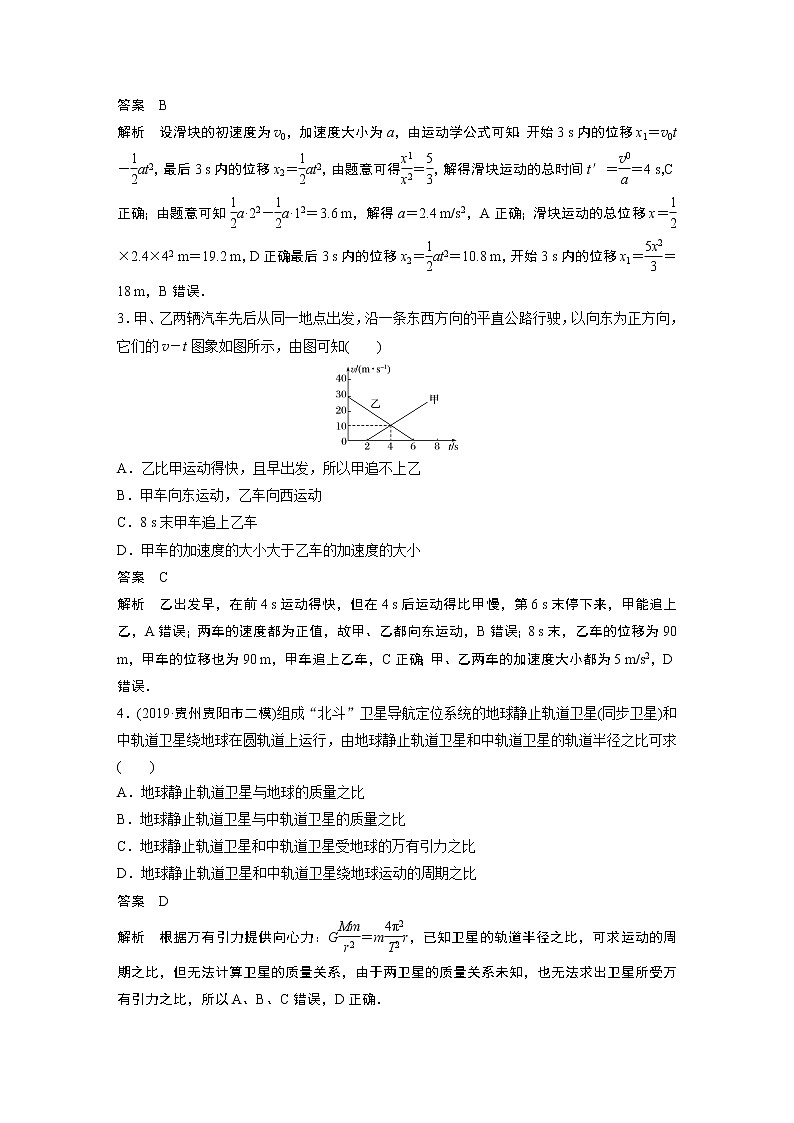 2020高考物理浙江专用增分冲刺练辑:综合模拟卷(八)02