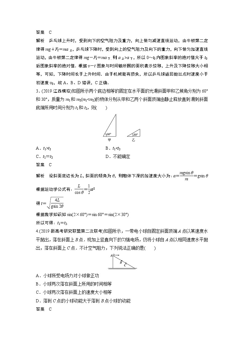 2020高考物理浙江专用增分冲刺练辑:综合模拟卷(四)02