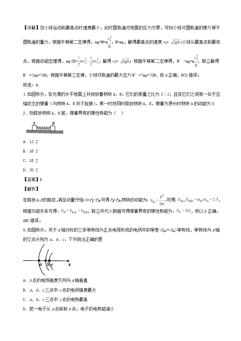 2019届重庆市九校联盟高三上学期12月联合考试物理试题（解析版）03