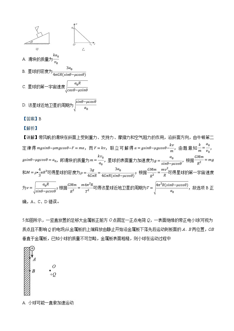 2019届陕西省高三教学质量检测卷(二)理科综合物理试卷(解析版)03