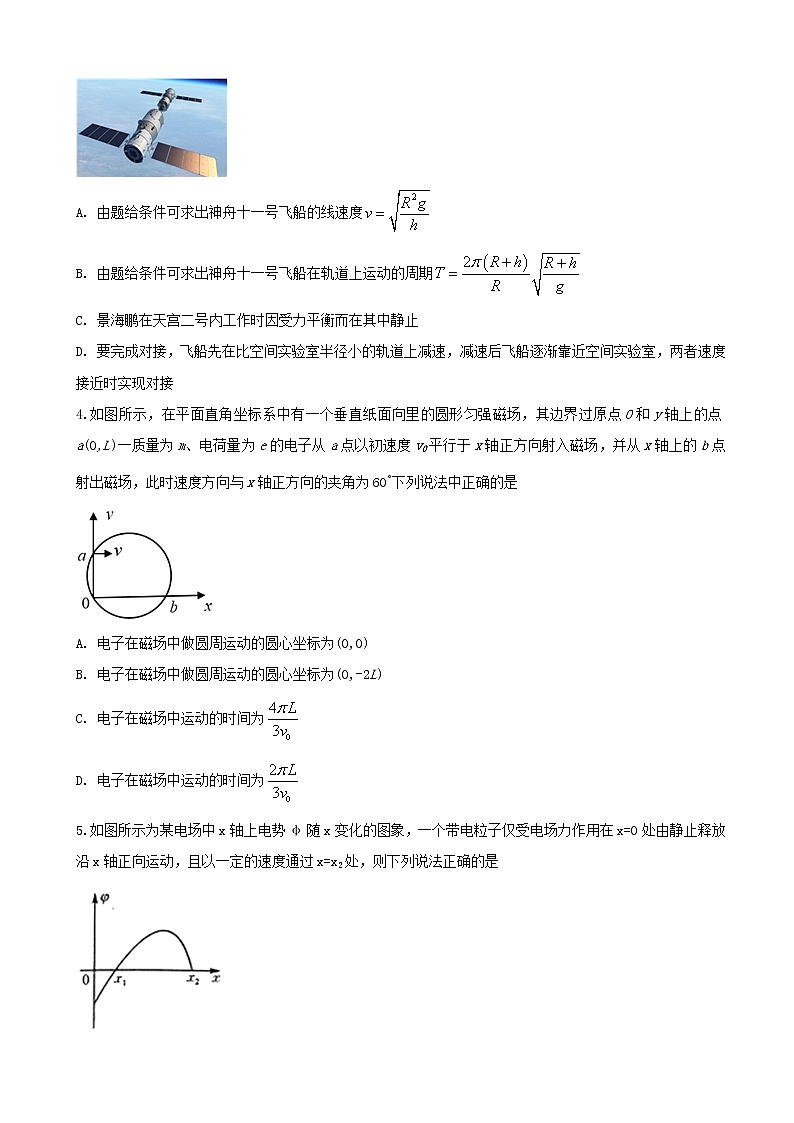 2019届安徽省肥东县高级中学高三12月调研考试物理试题02