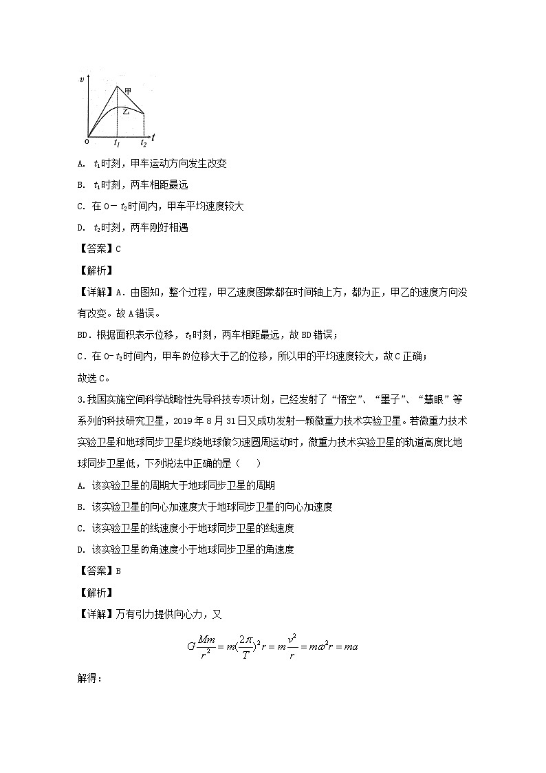 四川省泸州市2020届高三第一次教学质量诊断性考试物理试题第2页