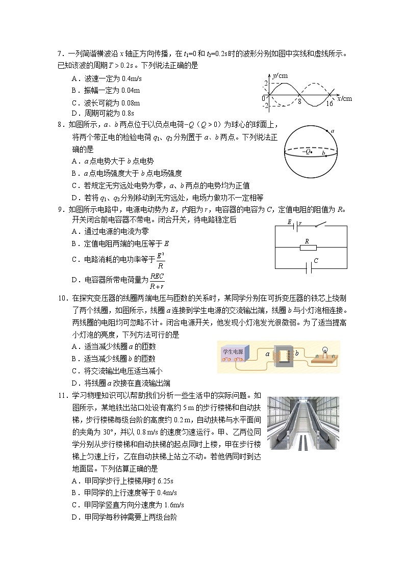 北京市东城区2020届高三下学期综合练习(一)物理试题第2页