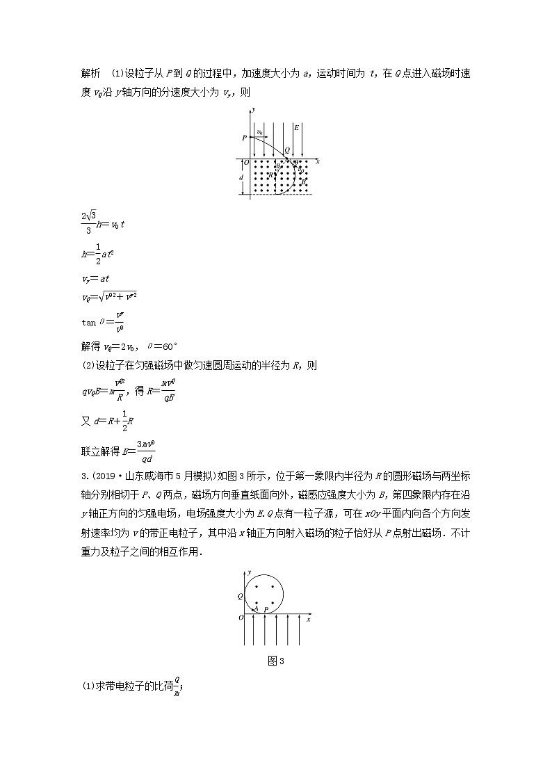 2021高考物理一轮复习第九章磁场高考热点强化训练15带电粒子在复合场中的运动(含解析)新人教版02
