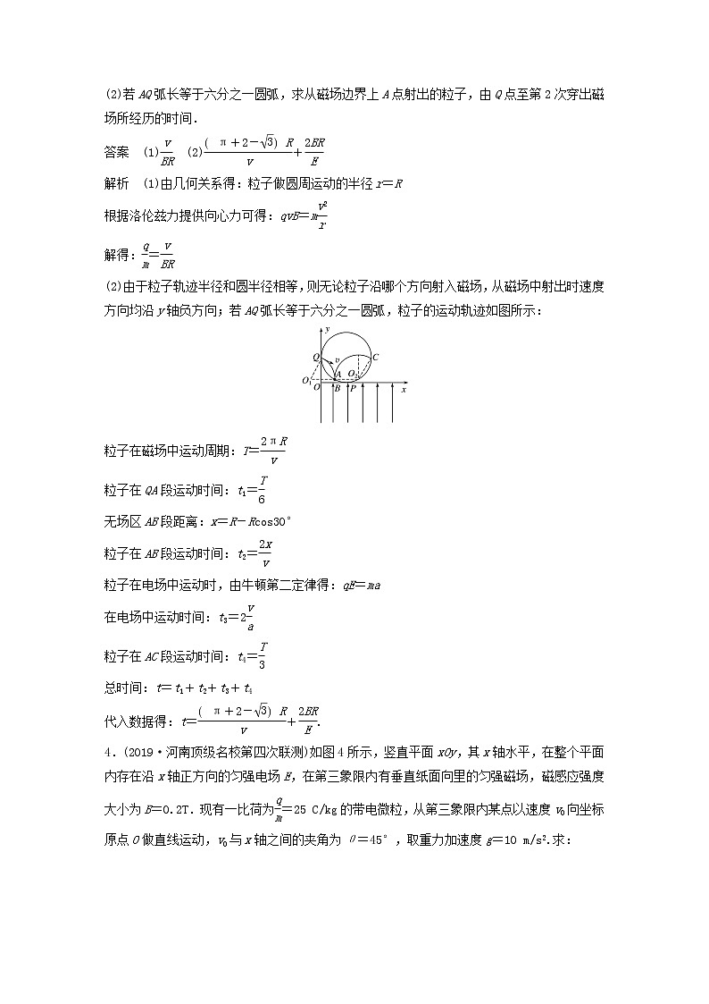 2021高考物理一轮复习第九章磁场高考热点强化训练15带电粒子在复合场中的运动(含解析)新人教版03