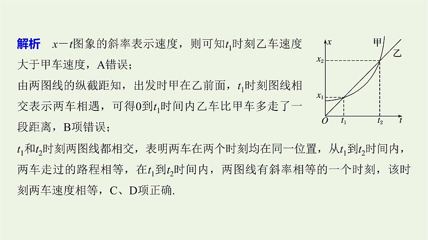 2021高考物理一輪復(fù)習(xí)第一章運動的描述勻變速直線運動專題強化一運動學(xué)圖象追及相遇問題課件新人教版第7頁