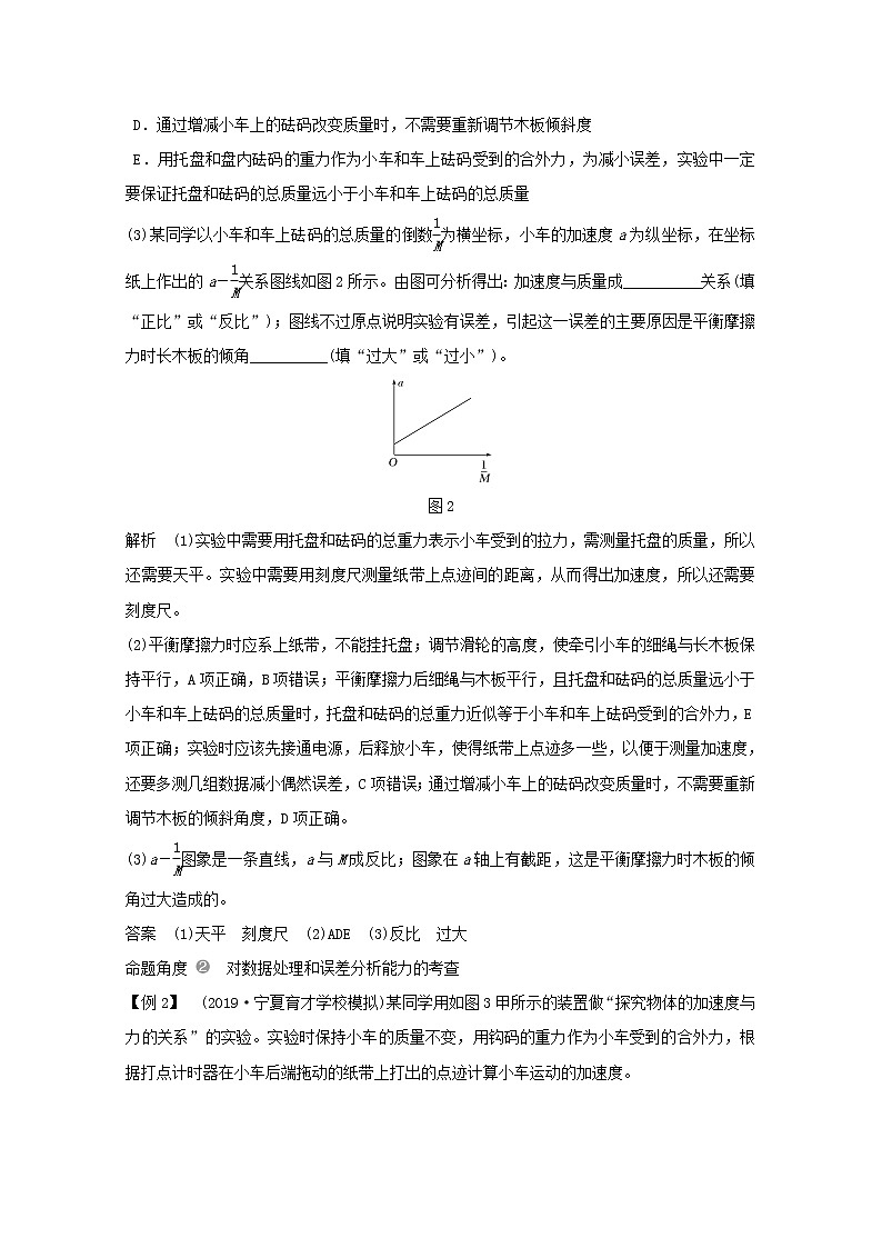 2021高考物理一轮复习第三章牛顿运动定律实验四验证牛顿运动定律学案作业(含解析)新人教版必修103