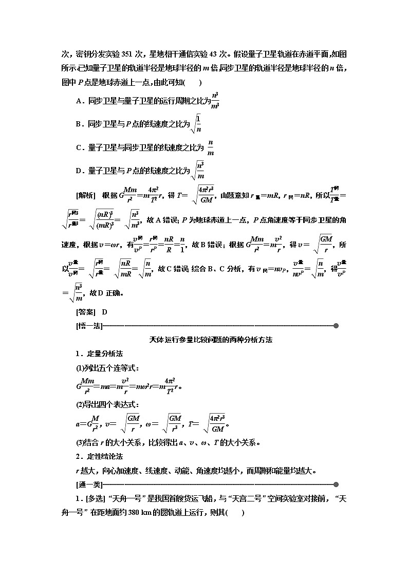 2019版高考物理通用版二轮复习讲义:第一部分第一板块第6讲掌握“两定律、一速度”破解天体运动问题第3页