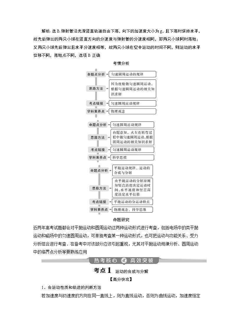 2020江苏高考物理二轮讲义:专题一第3讲 力与物体的曲线运动02