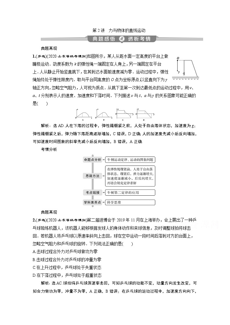 2020新课标高考物理二轮讲义:专题一第2讲 力与物体的直线运动01