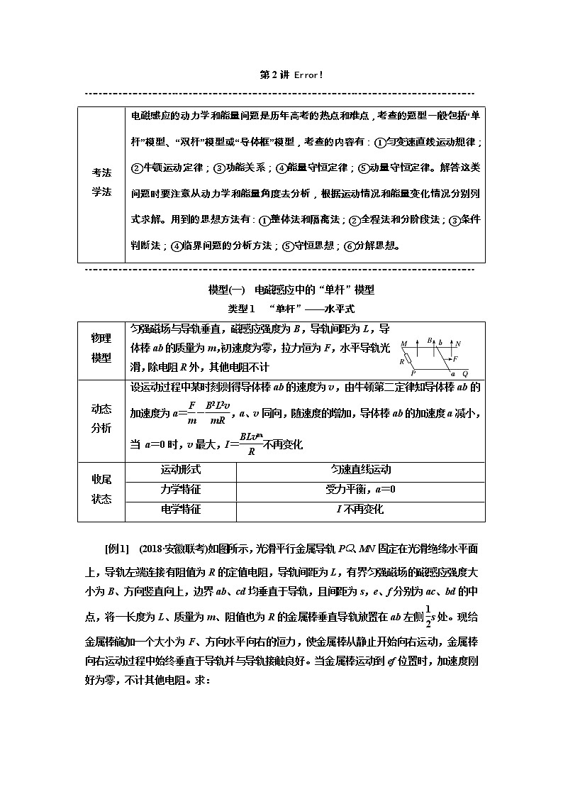 2019版高考物理通用版二轮复习讲义:第二部分第二板块第2讲电磁感应中的“三类模型问题”01