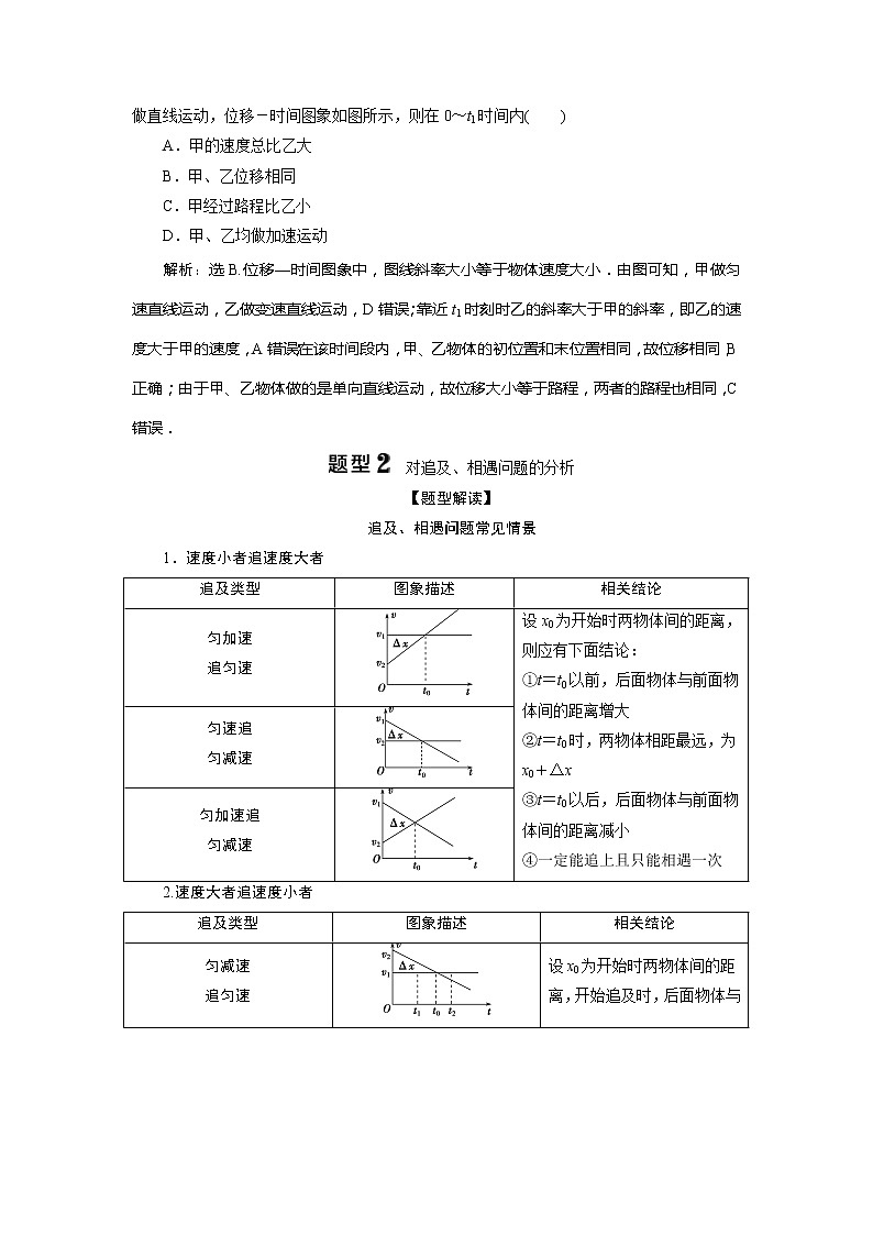 2021版浙江新高考选考物理一轮复习教师用书:1第一章 3题型探究课一 运动图象和追及、相遇问题03