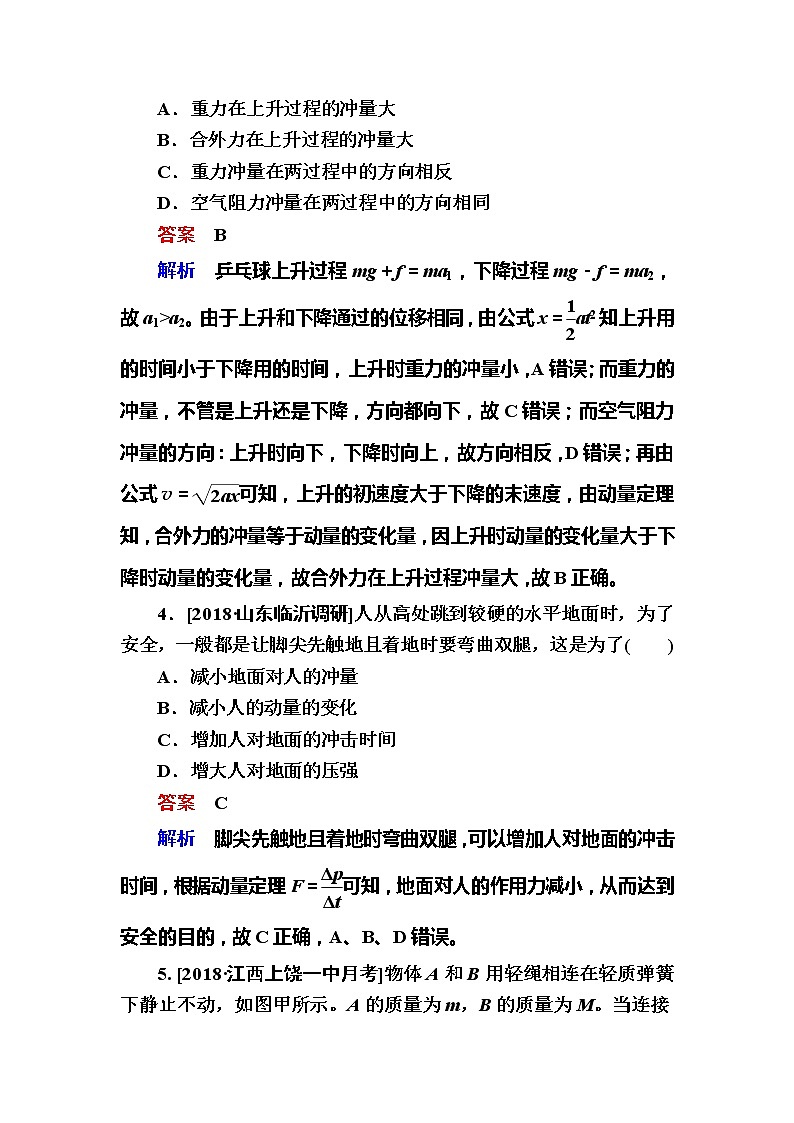备考2019年高考物理一轮复习文档:第6章 第1讲《动量、冲量、动量定理》练习(含解析)02