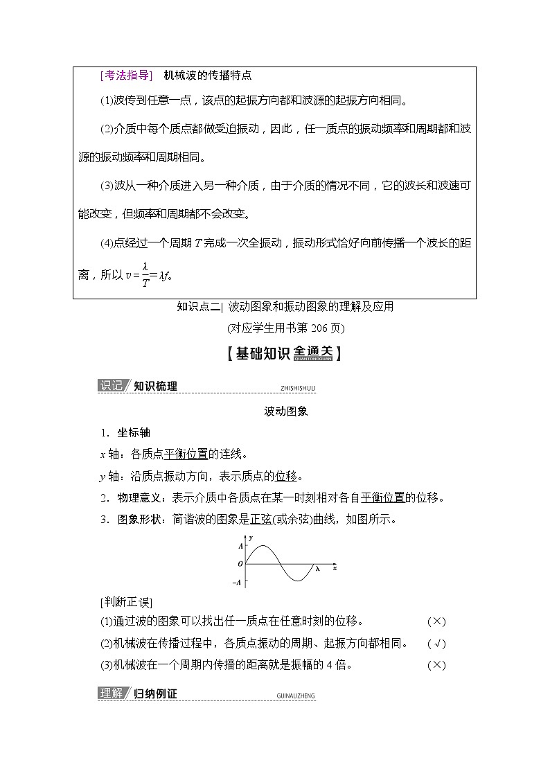 2020版新一线高考物理(新课标)一轮复习教学案:第14章第2节 机械波03