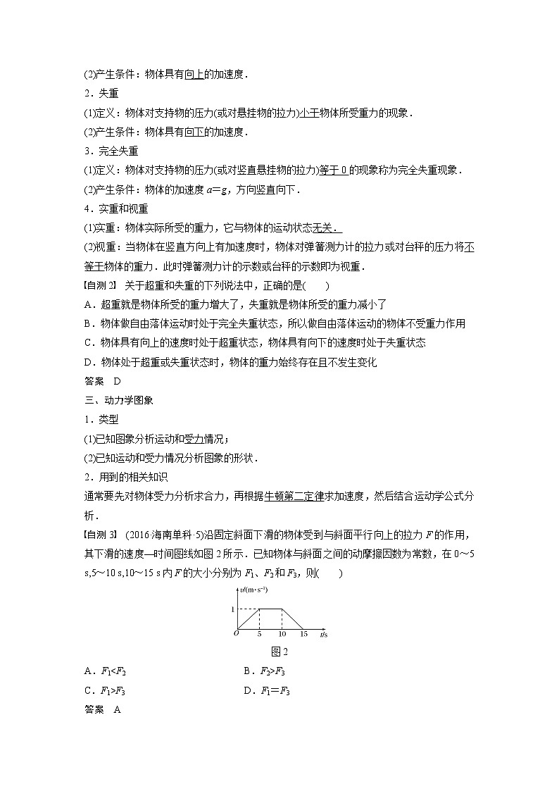 2020版物理新增分大一轮新高考(京津鲁琼)讲义:第三章牛顿运动定律第2讲02