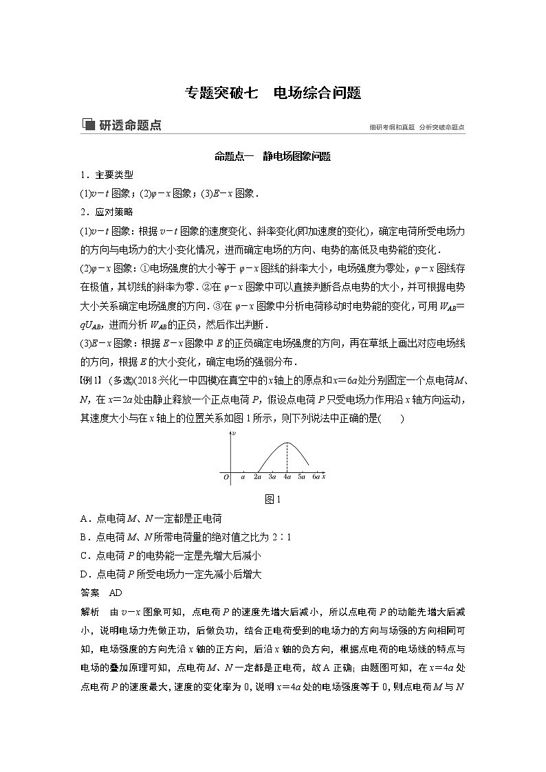 2020版物理新增分大一轮江苏专用版讲义:第六章静电场专题突破七第1页