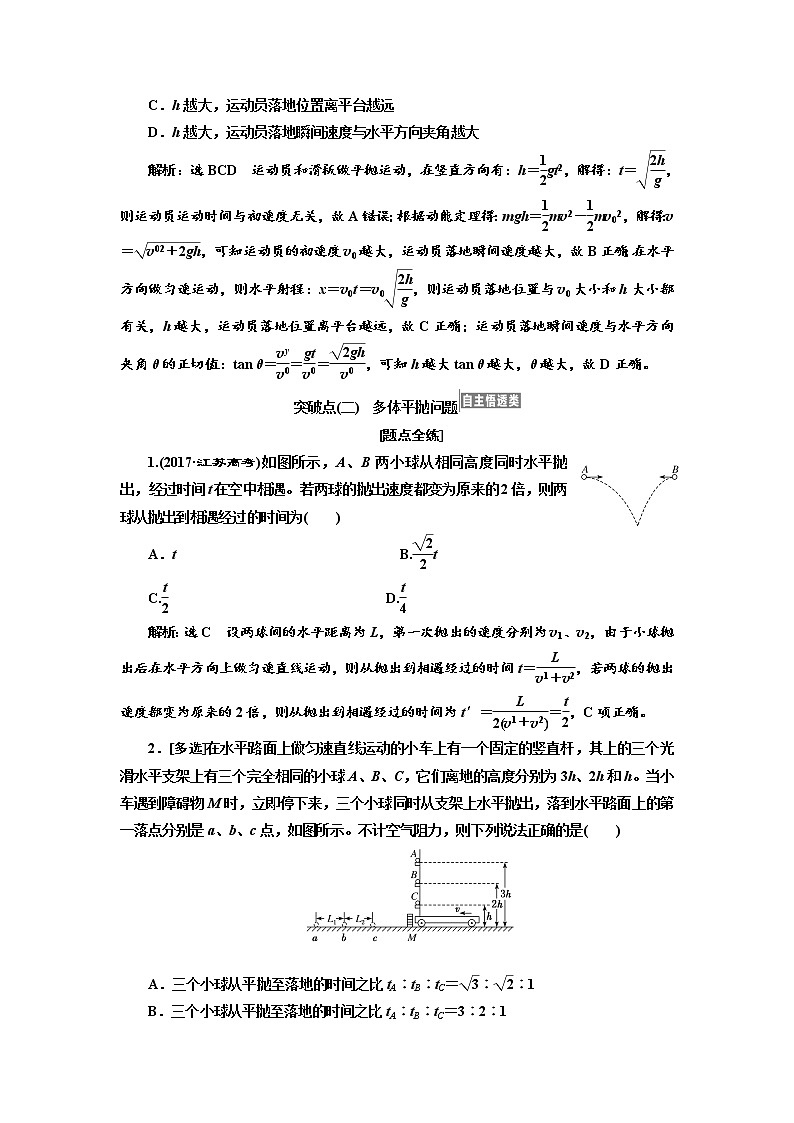 2020版高考物理新设计一轮复习江苏专版讲义:第四章第2节抛体运动第3页