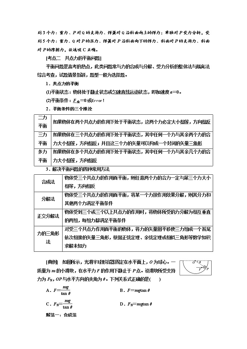 2020版高考物理新创新一轮复习通用版讲义:第二章第9课时 共点力的静态平衡(重点突破课)03