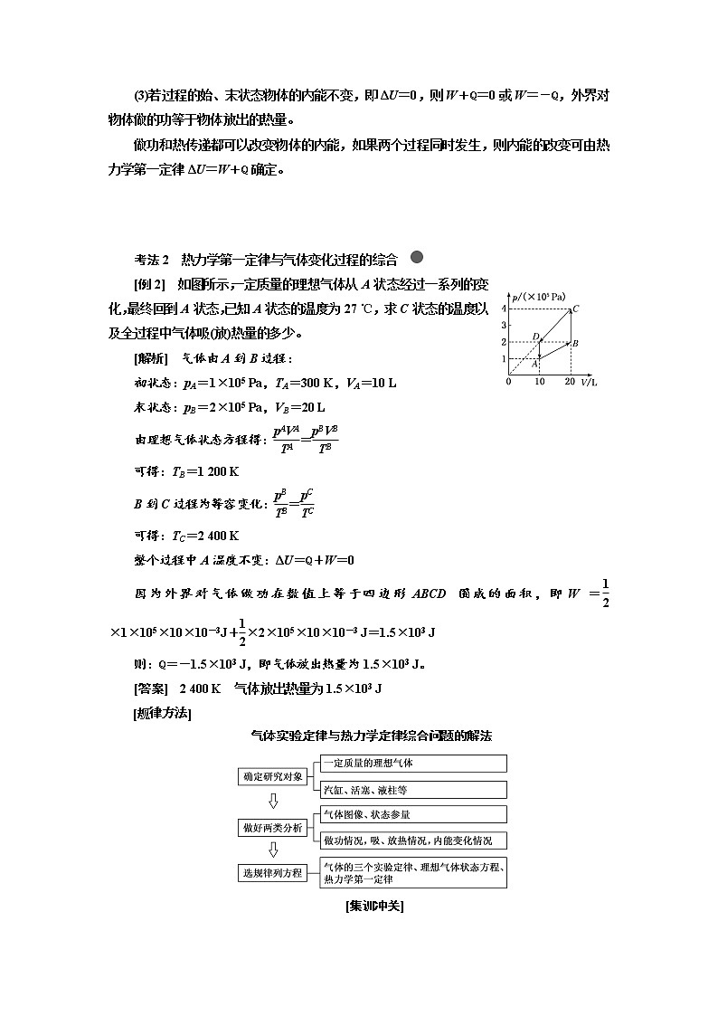 2020版高考物理新创新一轮复习通用版讲义:第十三章第77课时 热力学定律(重点突破课)02