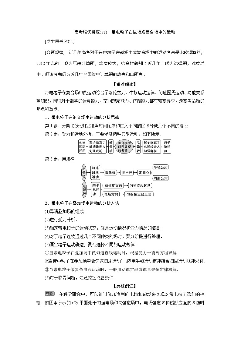 2021版高考物理(基础版)一轮复习学案:第九章 6高考培优讲座(九) 带电粒子在磁场或复合场中的运动01