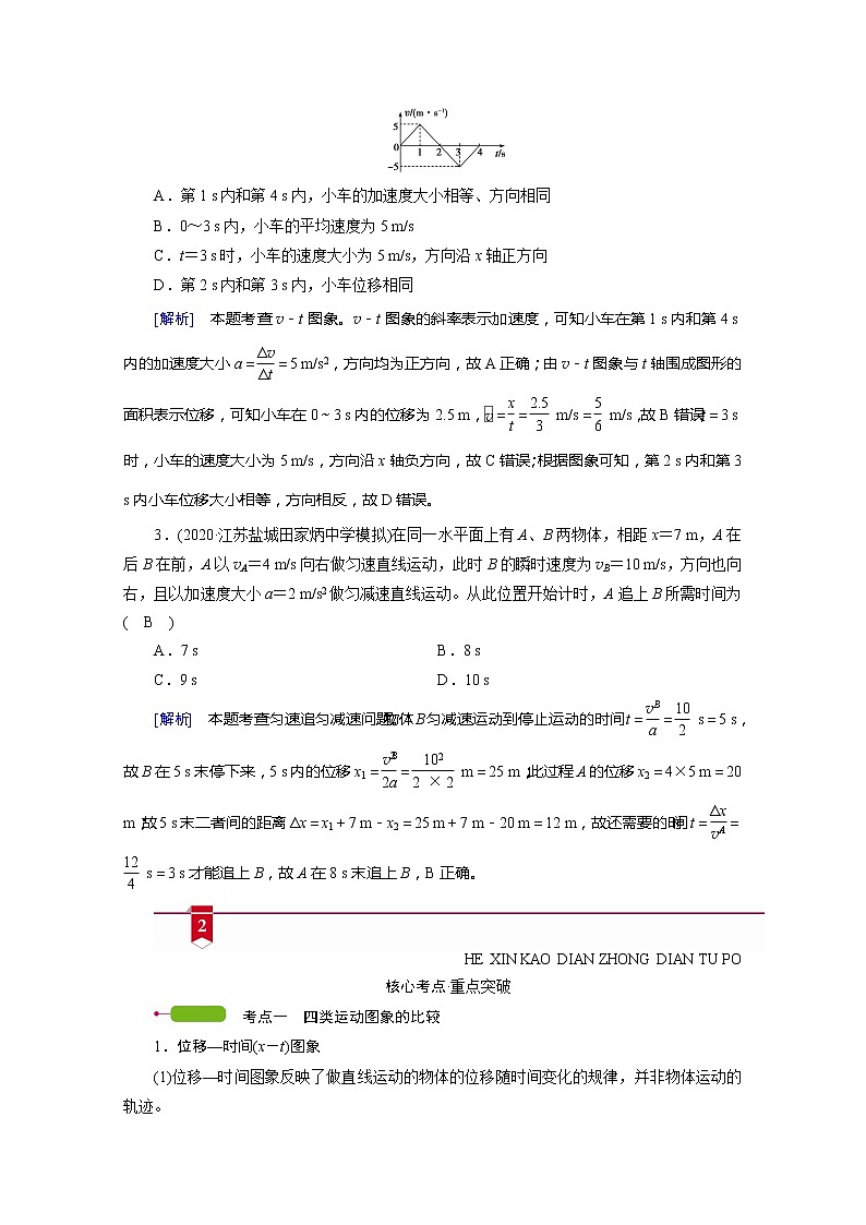 2021高三物理人教版一輪學(xué)案：第一章第3講　運動圖象　追及相遇問題第3頁