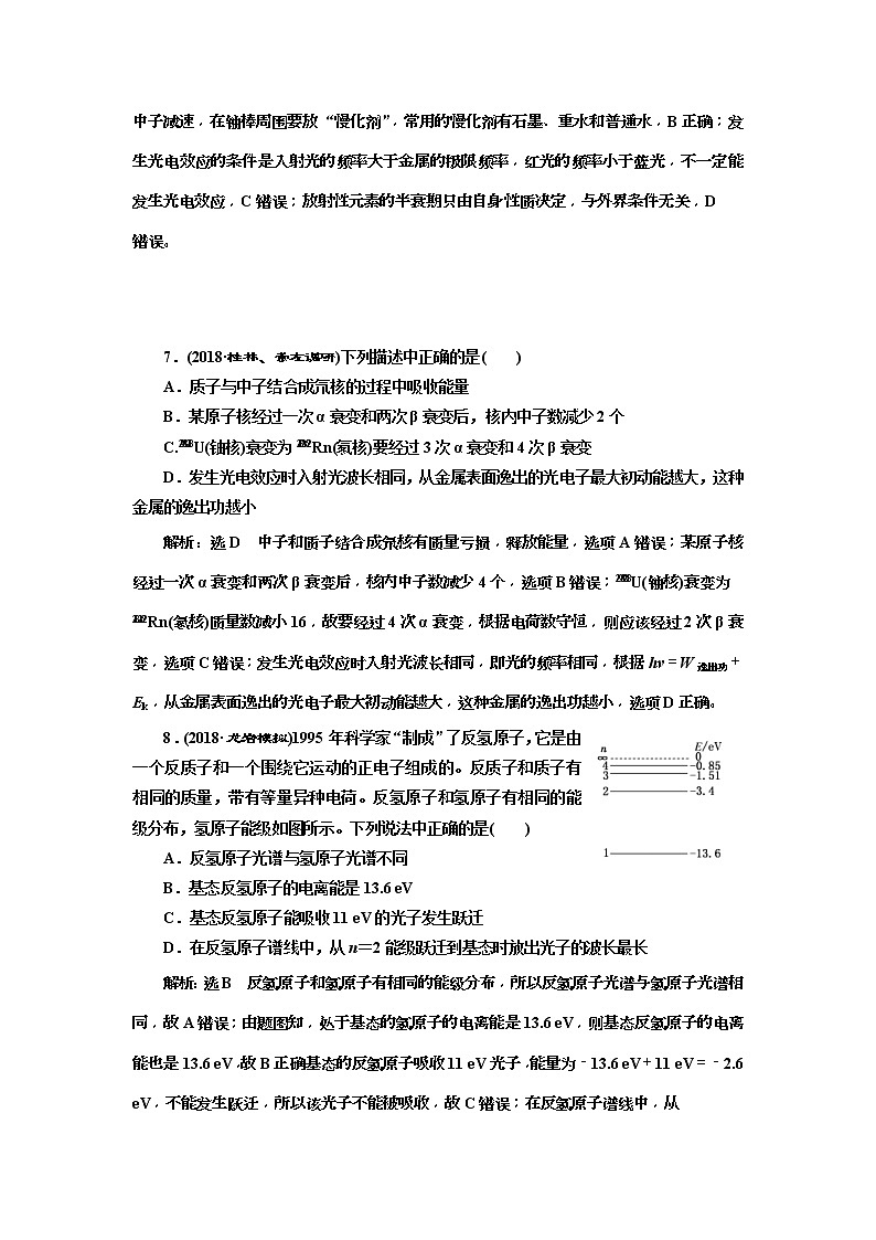 2019版高考物理二轮复习专题检测:19 “活学巧记”应对点散面广的原子物理学(含解析)03