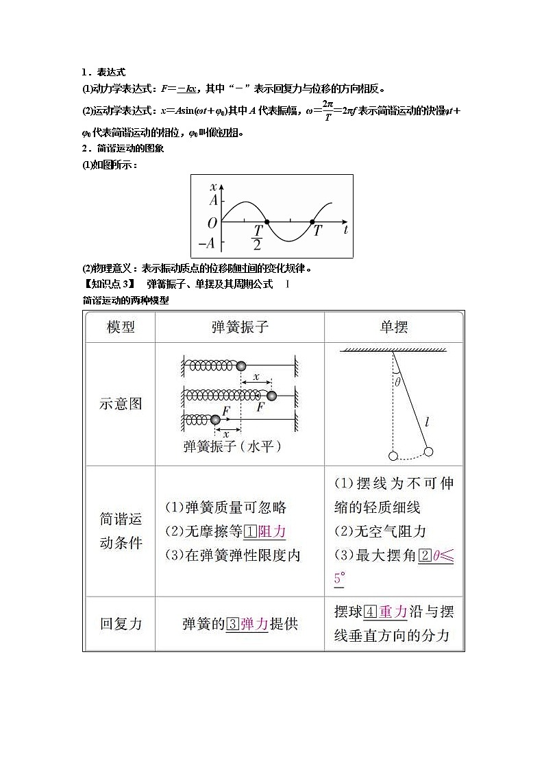 2019届高考物理一轮复习讲义:第15章 第1讲 机械振动(含答案)02