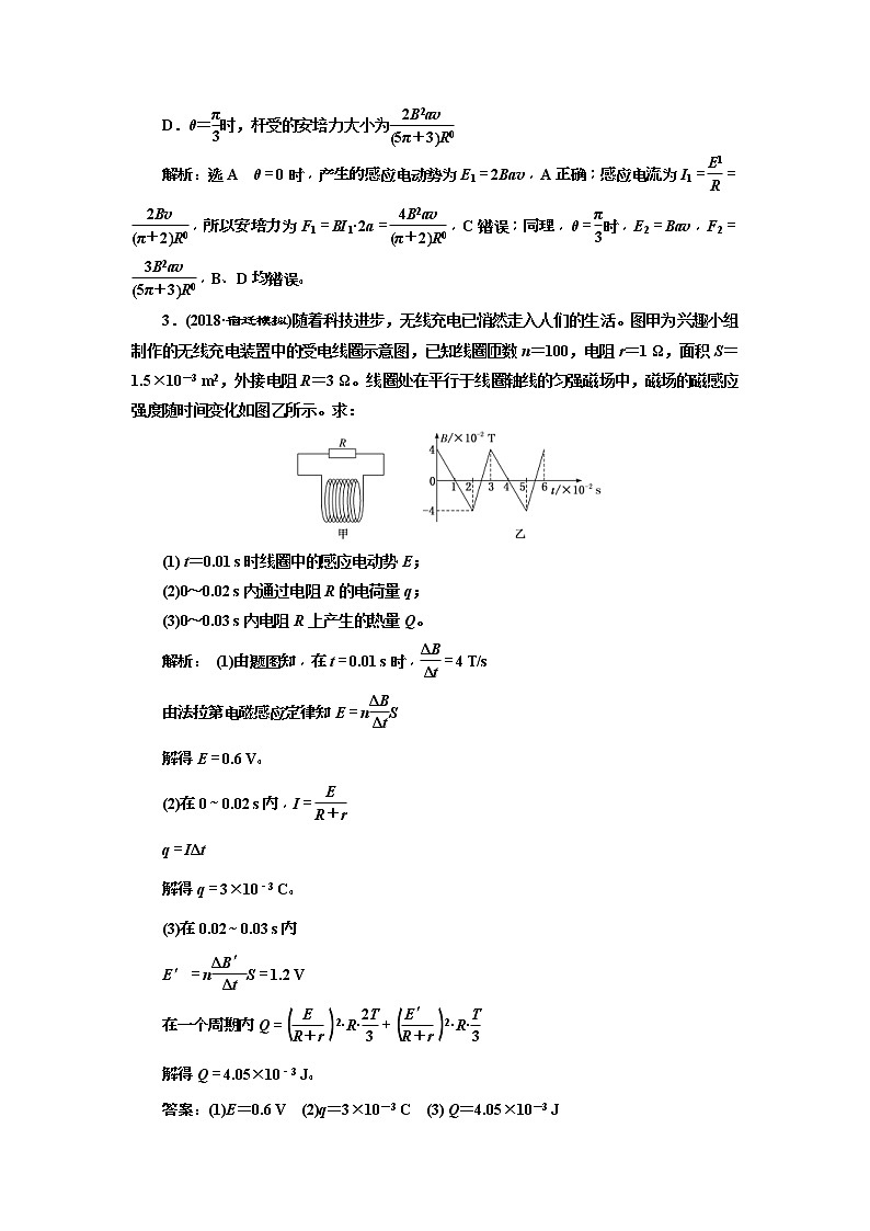 (江苏版)2019届高考物理一轮复习课时检测33《 电磁感应中的电路和图像问题》(含解析)02