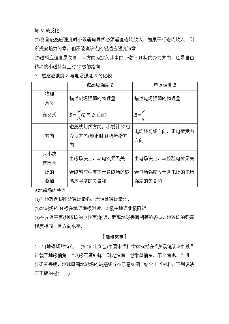 2020年高考物理新课标第一轮总复习讲义:第九章第一讲 磁场的描述 磁场对电流的作用第3页