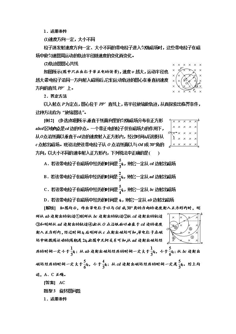 2020高考物理新创新大一轮复习新课改省份专用讲义:第十章第61课时 磁场中的动态圆、磁聚焦、磁发散问题(题型研究课)02