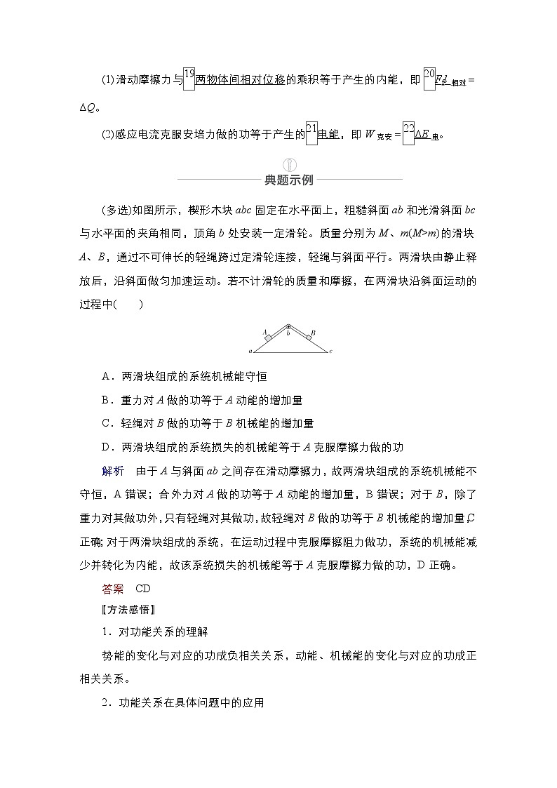 2021届高考物理人教版一轮创新教学案:第26讲 功能关系 能量守恒定律02