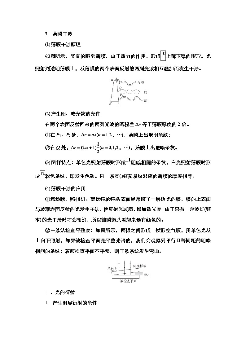 2021届高考物理人教版一轮创新教学案:第66讲 光的波动性 电磁波 相对论02