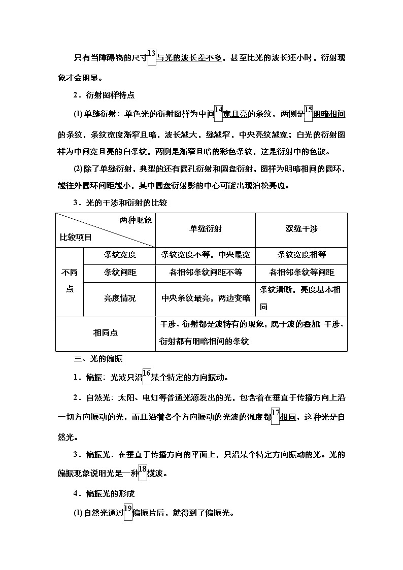 2021届高考物理人教版一轮创新教学案:第66讲 光的波动性 电磁波 相对论03