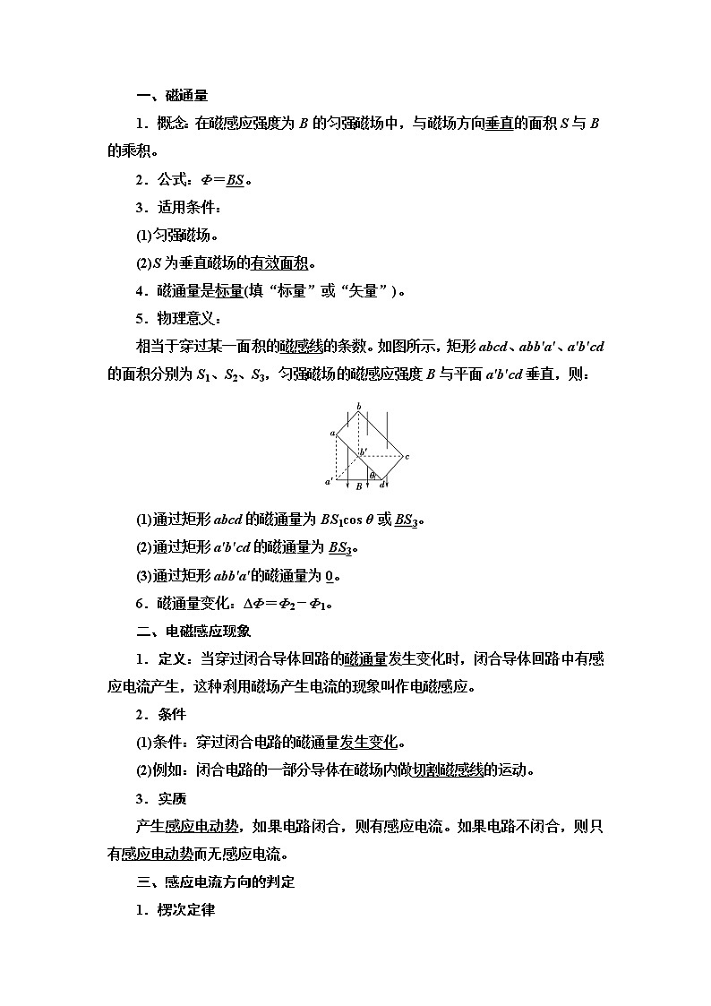 2021届高考物理一轮复习学案:第10章第1节 电磁感应现象 楞次定律02