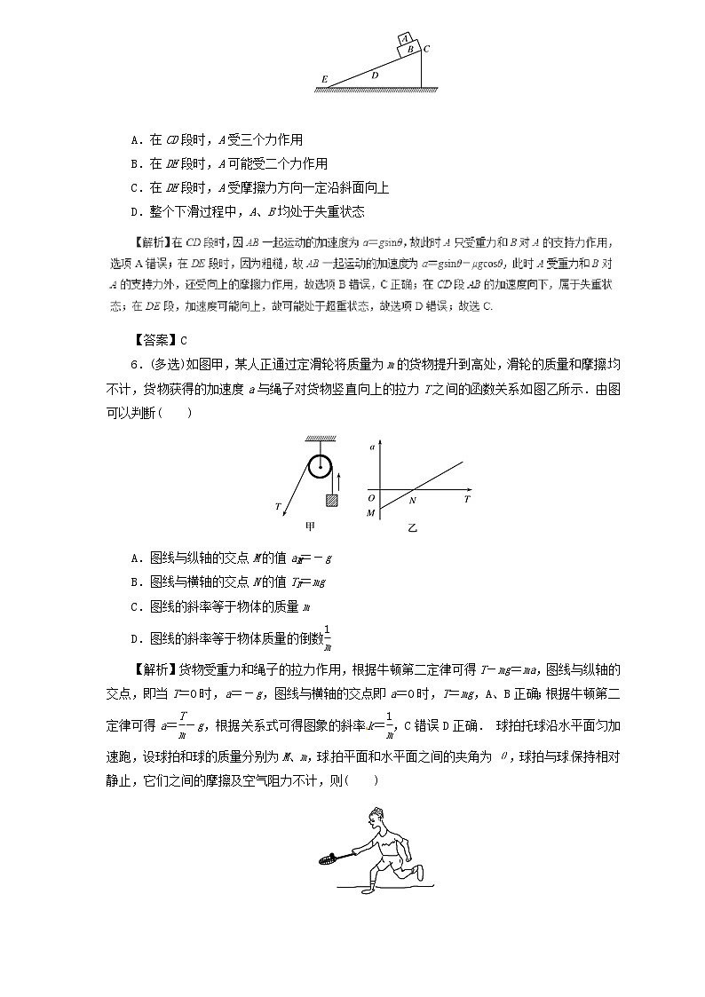 2019届高考物理二轮复习题型专练 3.3牛顿运动定律的综合应用(含解析)03
