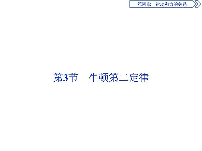 人教版(2019)高中物理必修第一册第四章3 第3节 牛顿第二定律 课件01