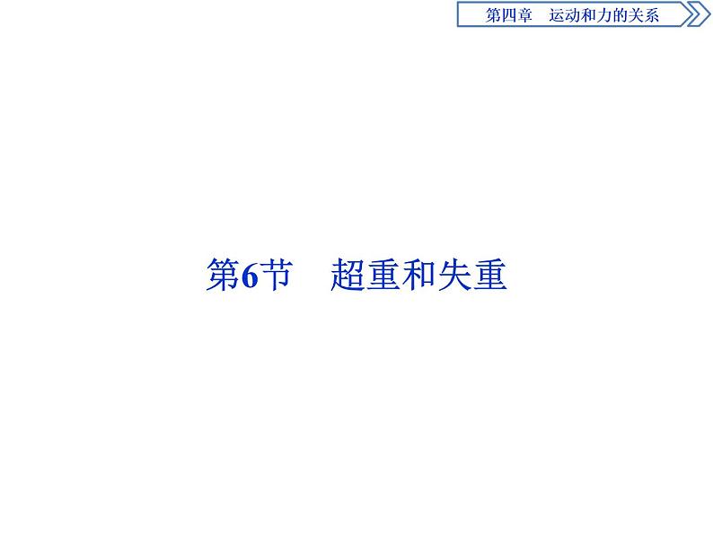 人教版(2019)高中物理必修第一册第四章8 第6节 超重和失重 课件01