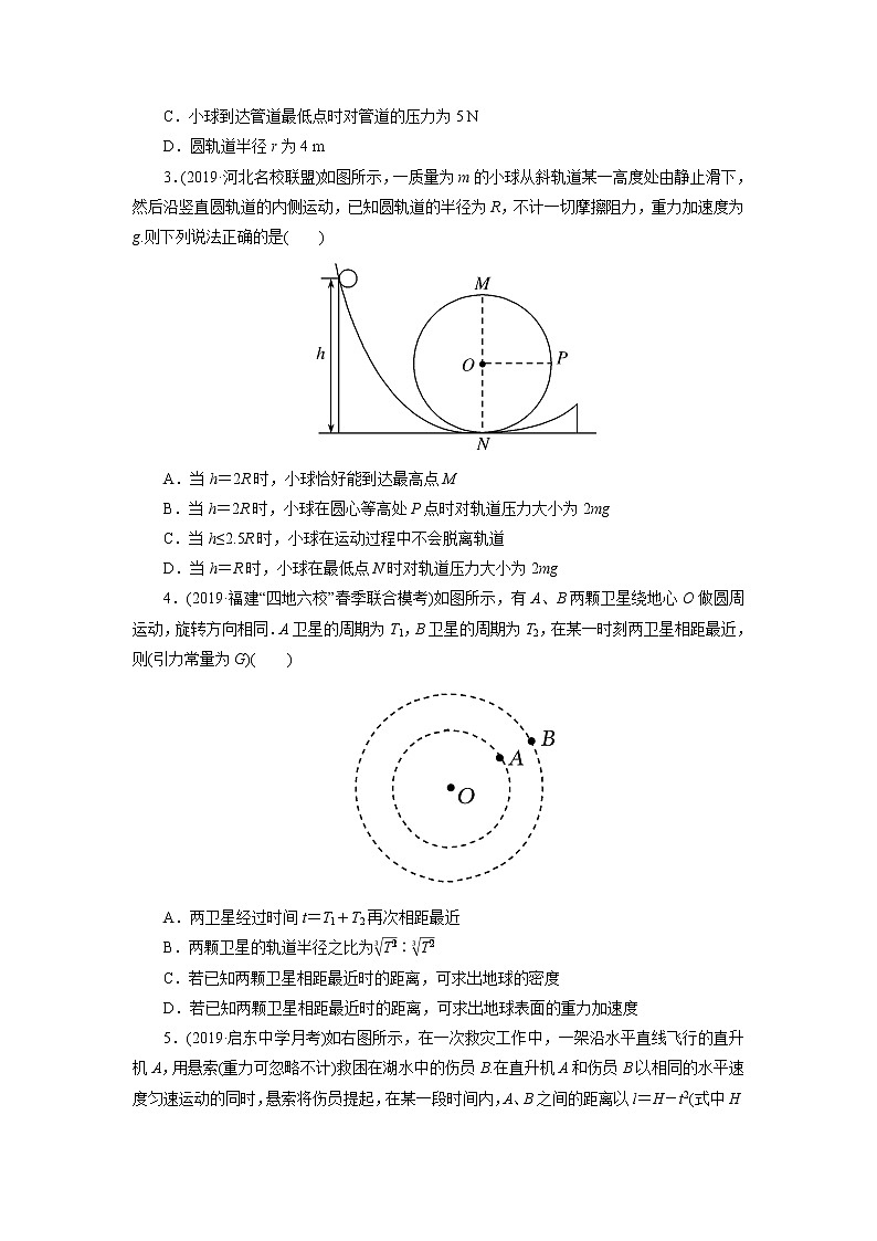 2020届高考物理二轮复习专题练习卷:力学中的曲线运动第2页