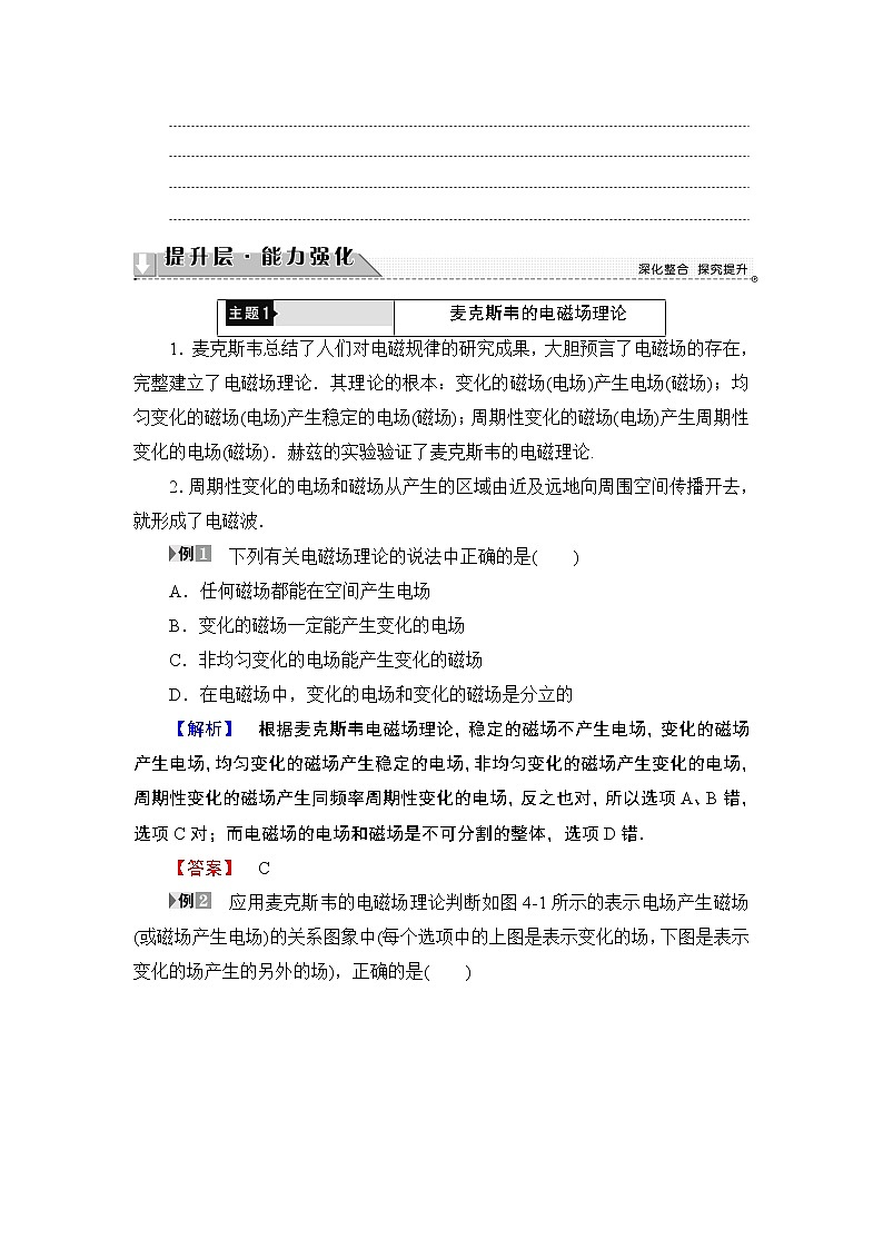 2018版高中物理(人教版)选修1-1:第4章 章末分层突破 学案02