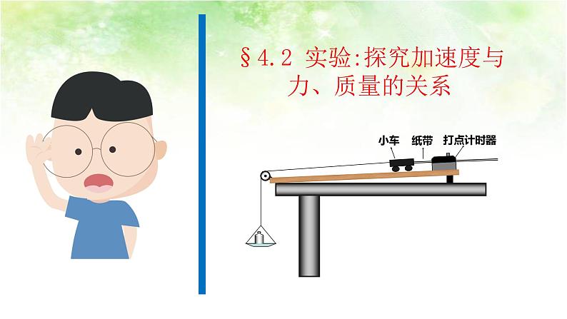 4.2 探究加速度与力、质量的关系 高中物理课件(人教版必修一)01