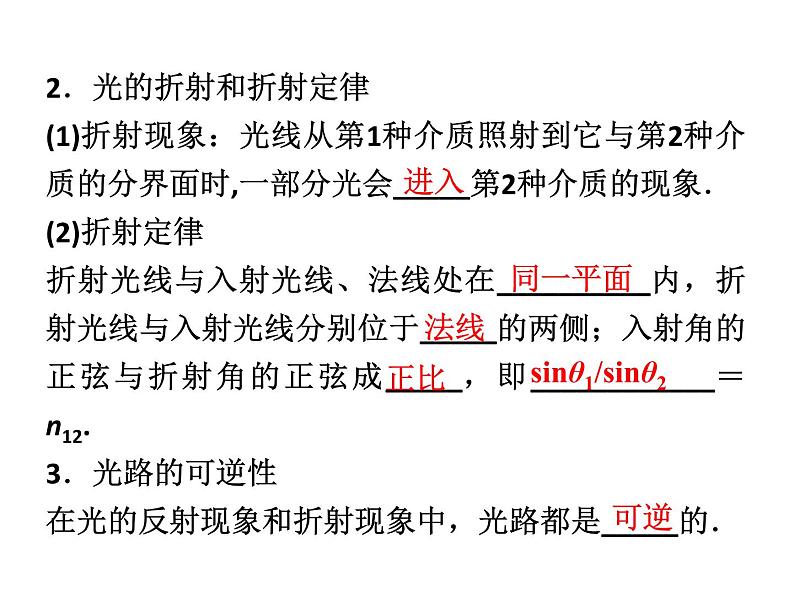 优化方案物理:13.1 光的反射和折射 课件(人教版选修3-4)第6页