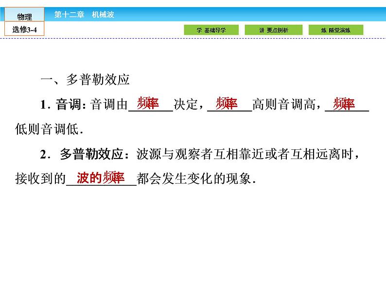 (人教版)高中物理选修3-4课件:12.5多普勒效应04