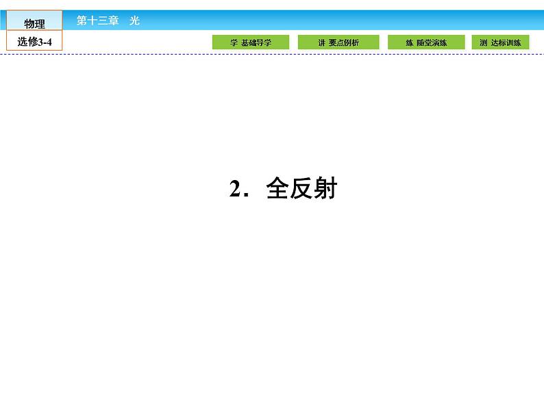 (人教版)高中物理选修3-4课件:13.2全反射01