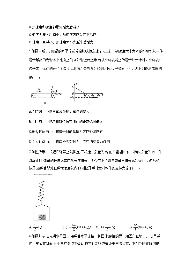 2021届新高考物理二轮复习专题强化双击训练 专题三 牛顿运动定律 B卷02