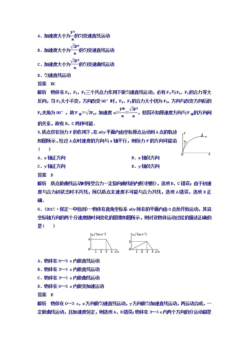 2021高考物理大一轮复习题组层级快练:第四单元 曲线运动 作业16 Word版含答案02