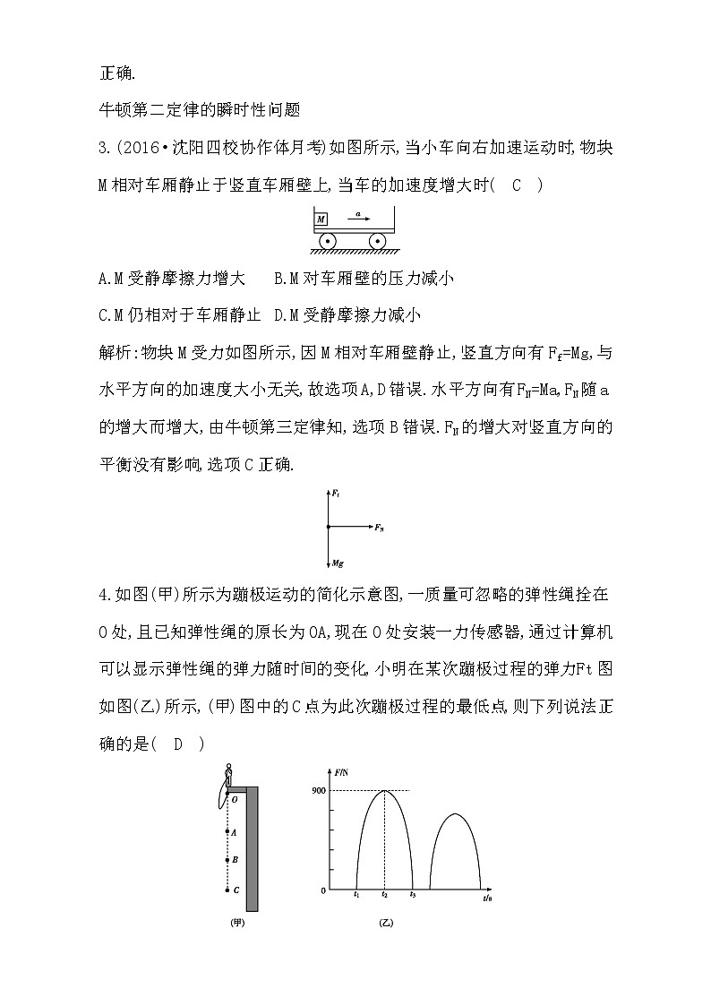 2021届高考物理(全国通用版)大一轮复习检测:第三章 牛顿运动定律 第2课时 牛顿第二定律 Word版含解析02
