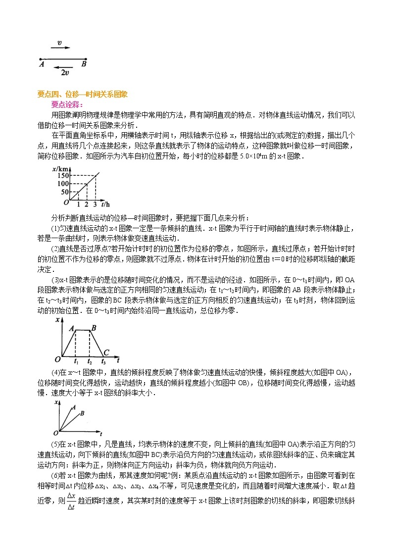 高一物理 运动快慢的描述——速度 要点梳理 学案03