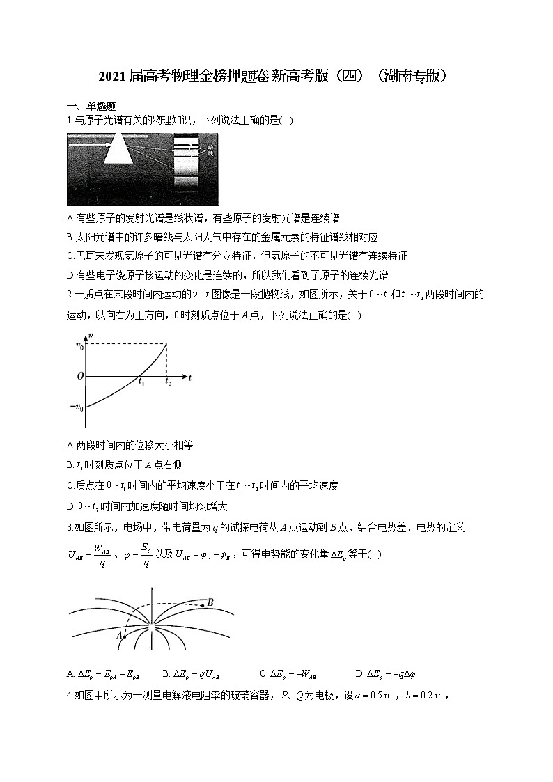 2021届高考物理金榜押题卷 新高考版(四)(湖南专版)01