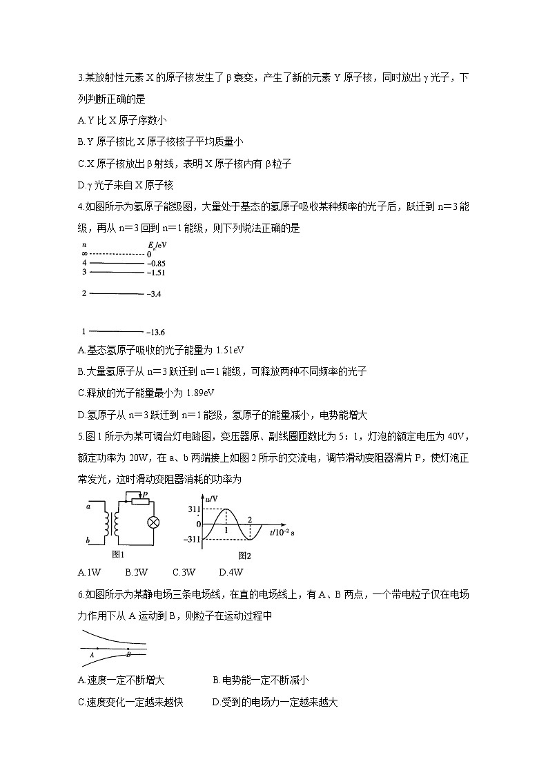 河南省天一大联考2020-2021学年高二下学期期中考试+物理+答案02