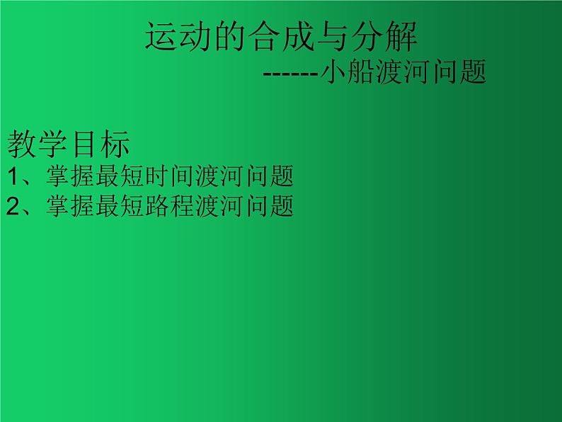 人教版(2019)高中物理必修二5.2《运动的合成与分解》 课件01